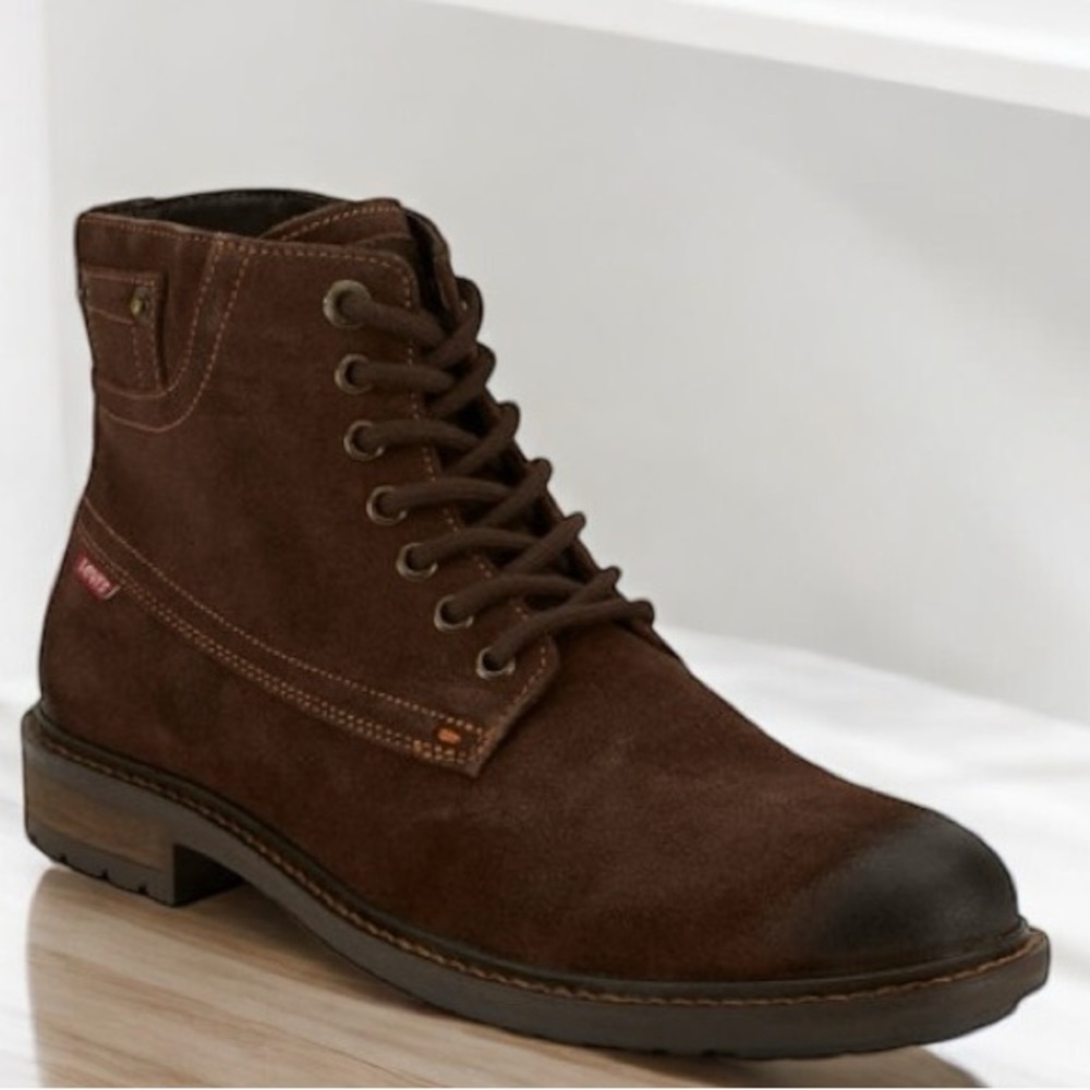 Levi’s Sheffield Genuine‎ Chocolate Brown Suede Leather Lace Up Casual Boot 9.5